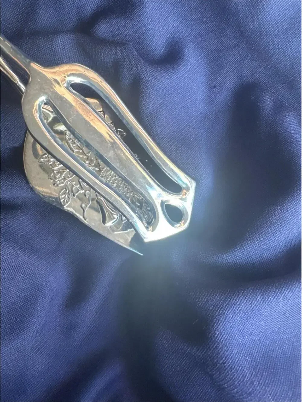 Vintage Ornate Silver Plated Tongs Scissor Style 10